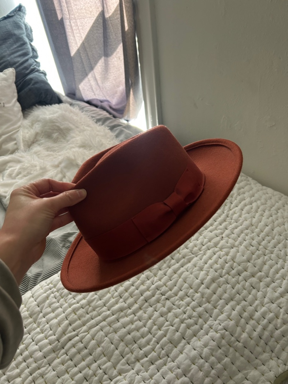 Women’s Anthropologie Rust Hat - Classic Felt Trilby